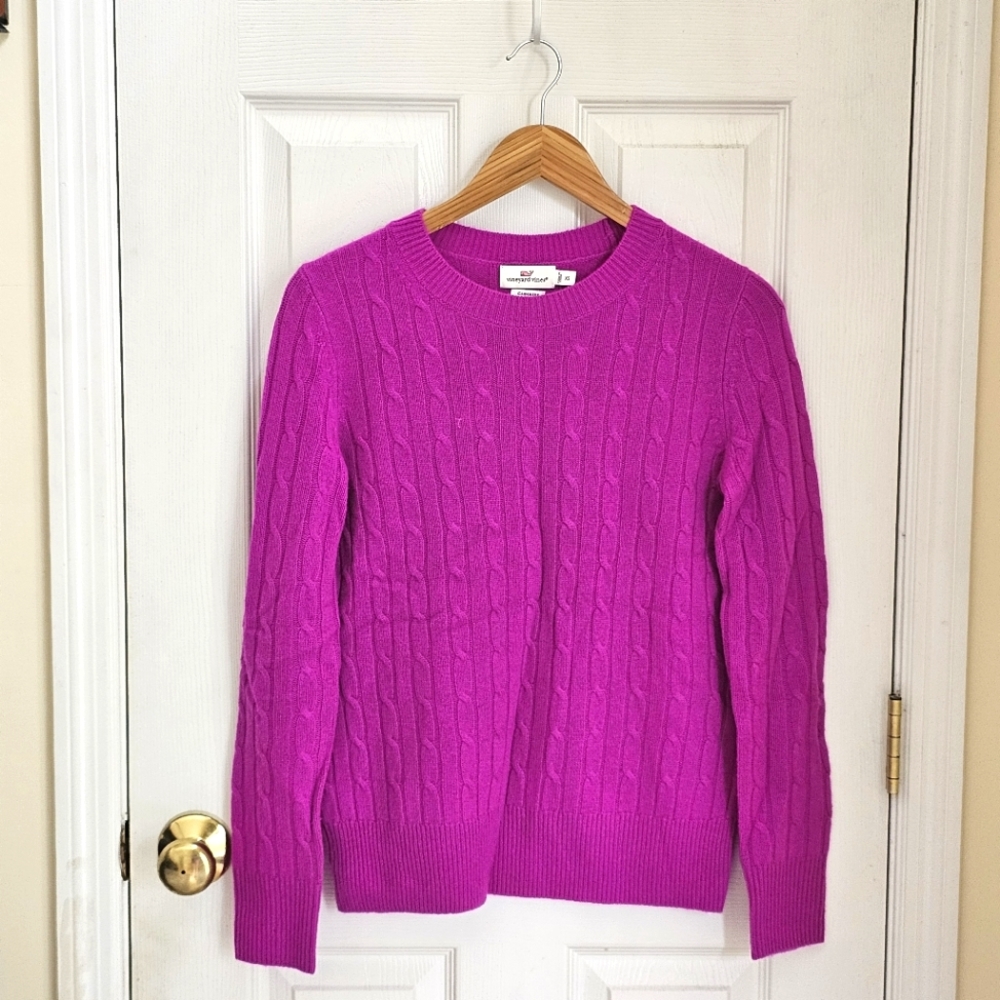 Vineyard Vines Purple Cable Knit Sweater
